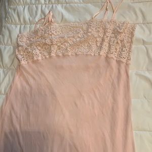 Laced top stretchy mid length nightie